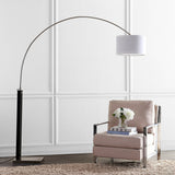 SAFAVIEH Lighting Angelic 83-inch Arc Floor Lamp - 75"x16"x83" - Black/Nickel - 75Wx16Dx83H