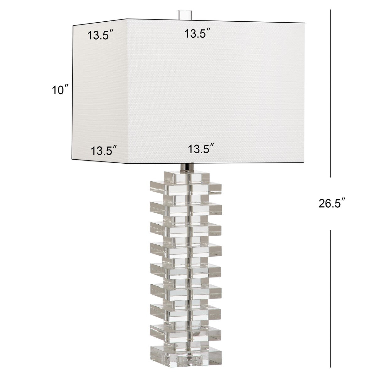 SAFAVIEH Lighting Angella 27-inch Clear Table Lamp - 13.5"x13.5"x26.5" - 14Wx14Dx27H