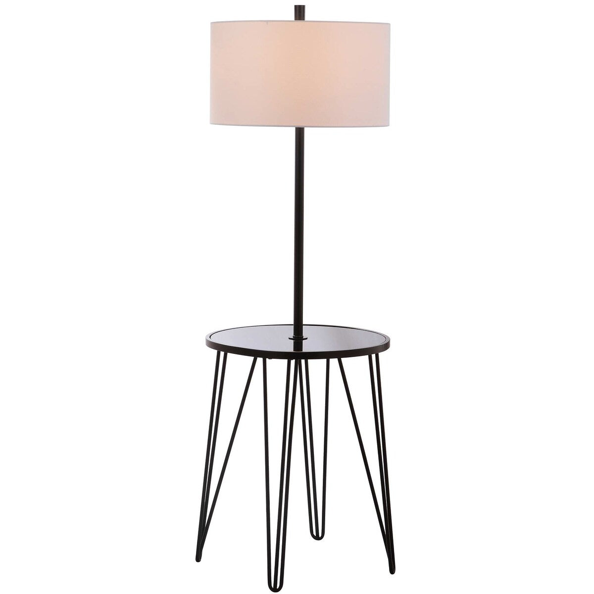 SAFAVIEH Lighting Annamae 58-inch Side Table Floor Lamp - 19" x 19" x 58" - Black - 19Wx19Dx58H