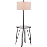 SAFAVIEH Lighting Annamae 58-inch Side Table Floor Lamp - 19" x 19" x 58" - Black - 19Wx19Dx58H