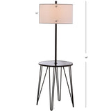 SAFAVIEH Lighting Annamae 58-inch Side Table Floor Lamp - 19" x 19" x 58" - Black - 19Wx19Dx58H