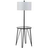 SAFAVIEH Lighting Annamae 58-inch Side Table Floor Lamp - 19" x 19" x 58" - Black - 19Wx19Dx58H