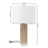 SAFAVIEH Lighting Annedorle Travertine 24-inch Table Lamp (LED Bulb Included) - 14 In. W x 14 In. D x 23.5 In. H - 14Wx14Dx24H