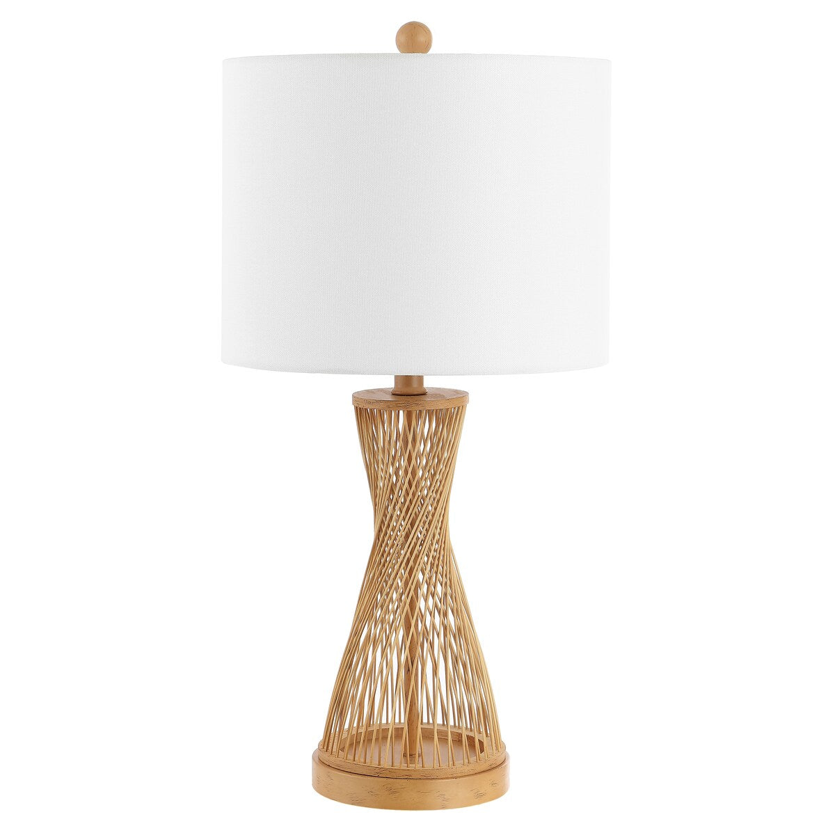 SAFAVIEH Lighting Anniek Natural Bamboo 26-inch LED Table Lamp - 13" W x 13" L x 25.5" H - 13Wx13Dx26H