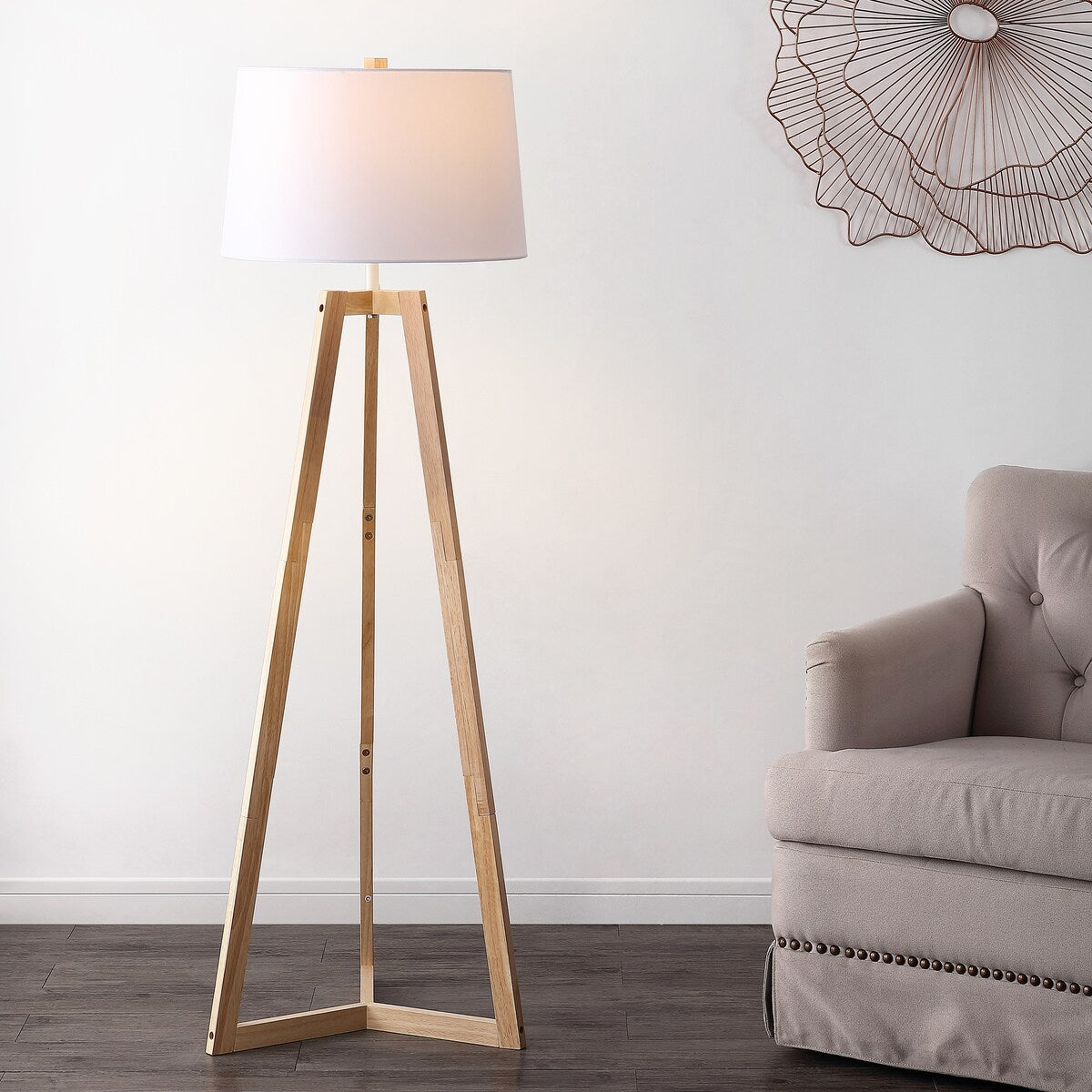 SAFAVIEH Lighting Antonetta 59-inch Floor Lamp - 18" W x 18" D x 59" H - Natural - 18Wx18Dx59H