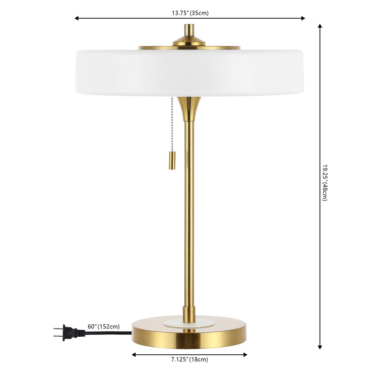 SAFAVIEH Lighting April 19-inch Table Lamp with Pull Chain (LED Bulb Included) - 13.8 In.W x 13.8 In. D x 19.3 In. H