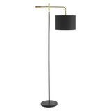 SAFAVIEH Lighting Arleen 65" Traditional Floor Lamp - 13" W x 26" D x 66" H - Black/Brass Gold - 13Wx26Dx66H