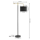 SAFAVIEH Lighting Arleen 65" Traditional Floor Lamp - 13" W x 26" D x 66" H - Black/Brass Gold - 13Wx26Dx66H