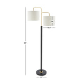 SAFAVIEH Lighting Assunta 64-inch Tree Floor Lamp - 11 In. W x 22 In. D x 64 In. H - Black/Antique Brass - 11Wx22Dx64H