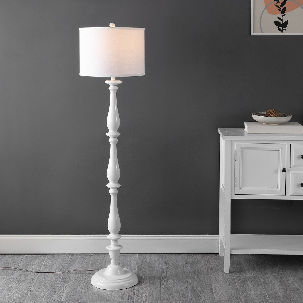 SAFAVIEH Lighting Ayanna 62-inch Candlestick White Floor Lamp - 15"x15"x62" - 15Wx15Dx62H