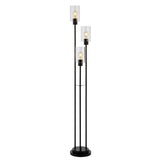 SAFAVIEH Lighting Azalee 69-inch 3-Light Led Floor Lamp - 11.25" W x 10" L x 69" H - Black - 11Wx10Dx69H