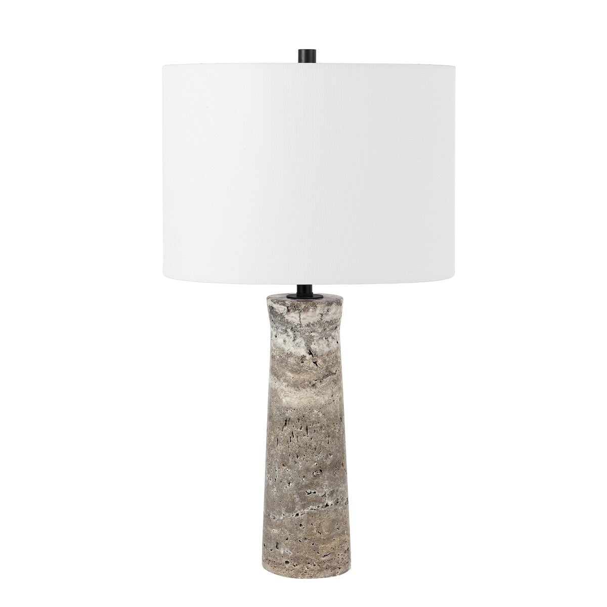 SAFAVIEH Lighting Barbli Travertine 25-inch Table Lamp (LED Bulb Included) - 14 In. W x 14 x In. D 25.3 In. H - 14Wx14Dx25H