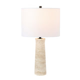 SAFAVIEH Lighting Barbli Travertine 25-inch Table Lamp (LED Bulb Included) - 14 In. W x 14 x In. D 25.3 In. H - 14Wx14Dx25H