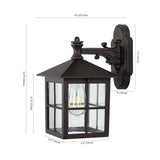 SAFAVIEH Lighting Basilisa Outdoor Wall Sconce - 10" W x 7" D x 13" H - 10Wx7Dx13H