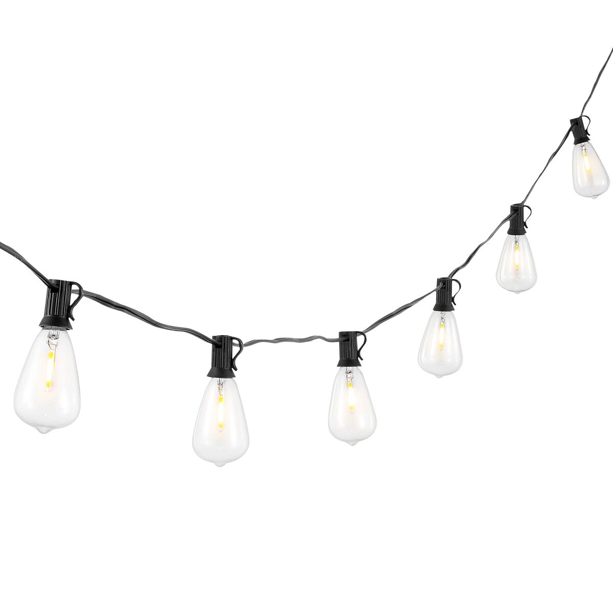 SAFAVIEH Lighting Beka 10 Ft LED Outdoor String Lights - Black - 120Wx2Dx4H