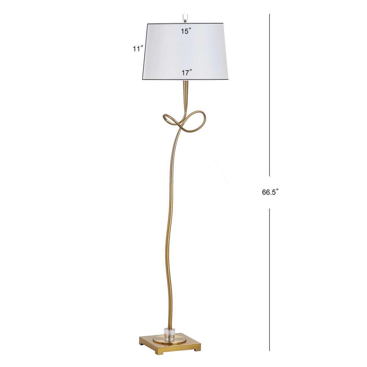 SAFAVIEH Lighting Berntraud 67-inch Gold Metal Crystal Led Floor Lamp - 17" x 17" x 66.5" - 17Wx17Dx67H