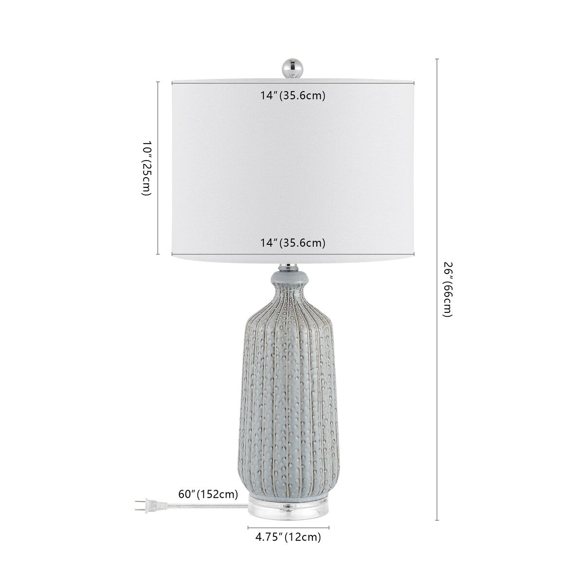 SAFAVIEH Lighting Biondina 26" Table Lamp - 14" W x 14" D x 26" H - 14Wx14Dx26H