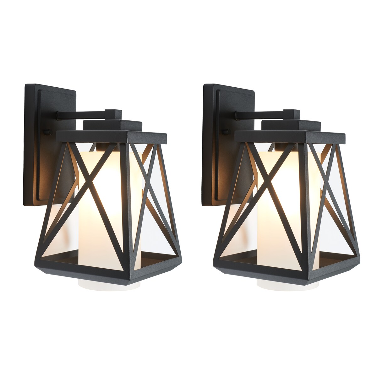 SAFAVIEH Lighting Braith 7-inch Outdoor Wall Sconce [SET of 2] - 7Wx12Dx8H