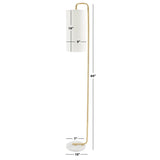 SAFAVIEH Lighting Brighid 64-inch Floor Lamp - 7 In. W x 10 In. D x 64 In. H - White - 7Wx10Dx64H