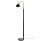 SAFAVIEH Lighting Brunhildis 60-inch Silver Led Floor Lamp - 13.5" x 11" x 59.5" - Black/Brass Gold - 14Wx11Dx60H