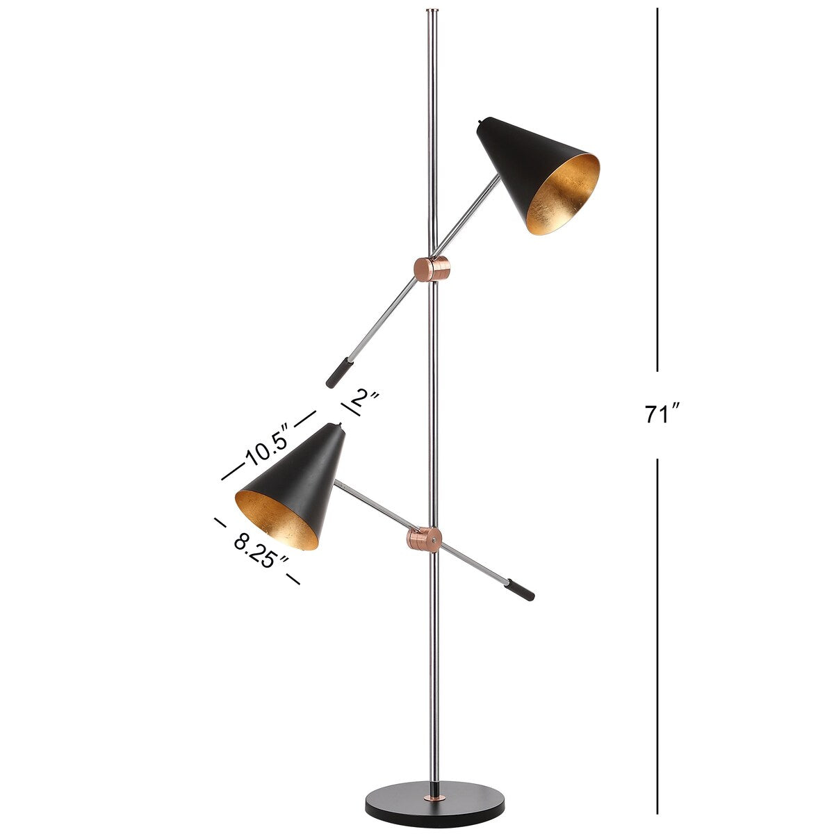 SAFAVIEH Lighting Buse 71-inch Chrome/ White Floor Lamp - 39.5"x12.5"x71" - 40Wx13Dx71H