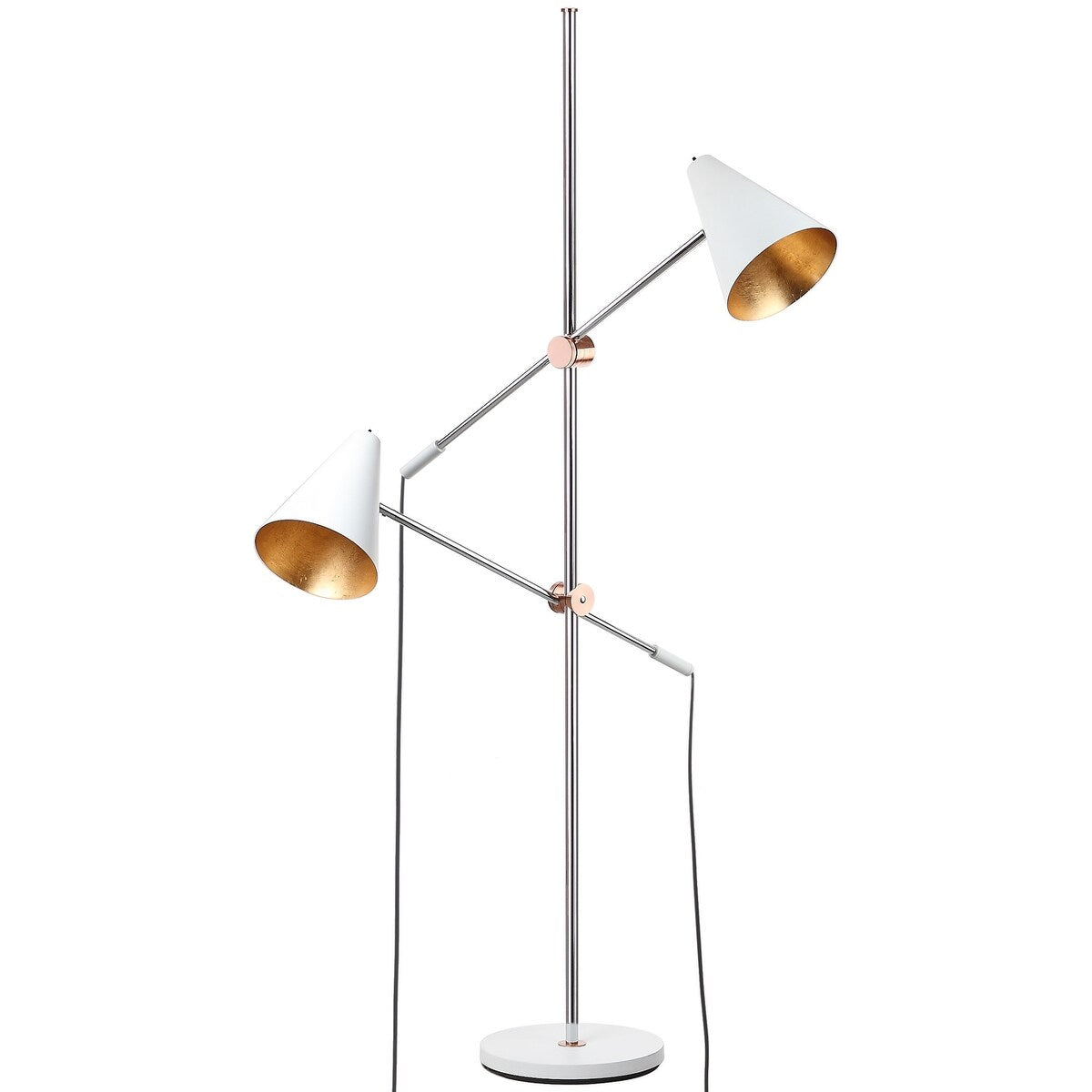 SAFAVIEH Lighting Buse 71-inch Chrome/ White Floor Lamp - 39.5"x12.5"x71" - 40Wx13Dx71H