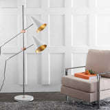 SAFAVIEH Lighting Buse 71-inch Chrome/ White Floor Lamp - 39.5"x12.5"x71" - 40Wx13Dx71H