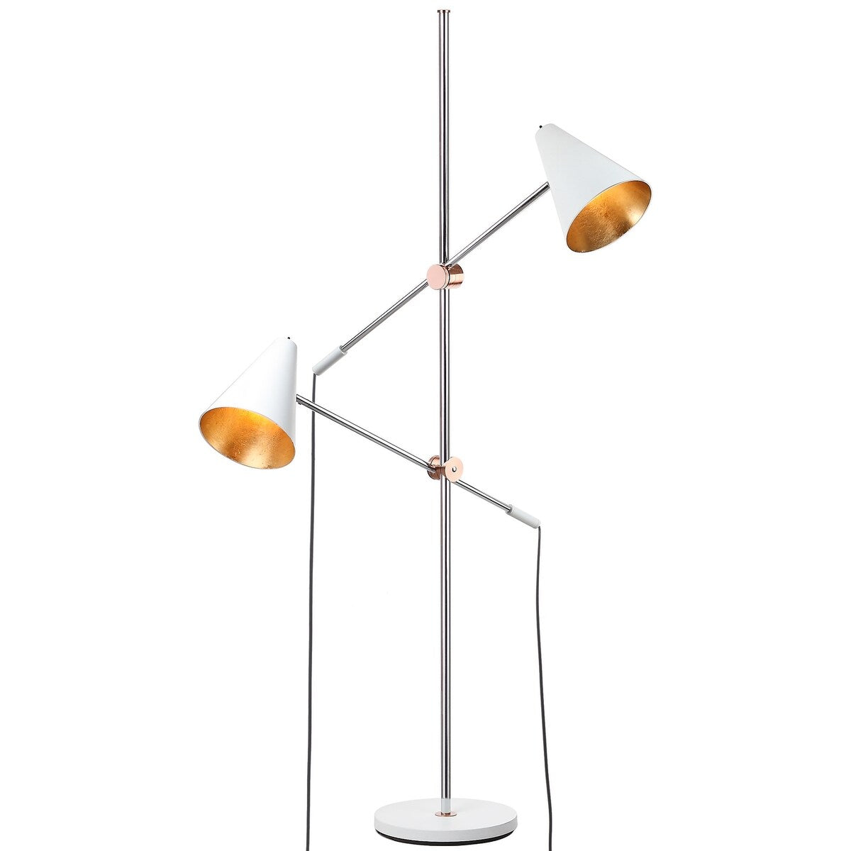 SAFAVIEH Lighting Buse 71-inch Chrome/ White Floor Lamp - 39.5"x12.5"x71" - 40Wx13Dx71H