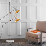 SAFAVIEH Lighting Buse 71-inch Chrome/ White Floor Lamp - 39.5"x12.5"x71" - 40Wx13Dx71H