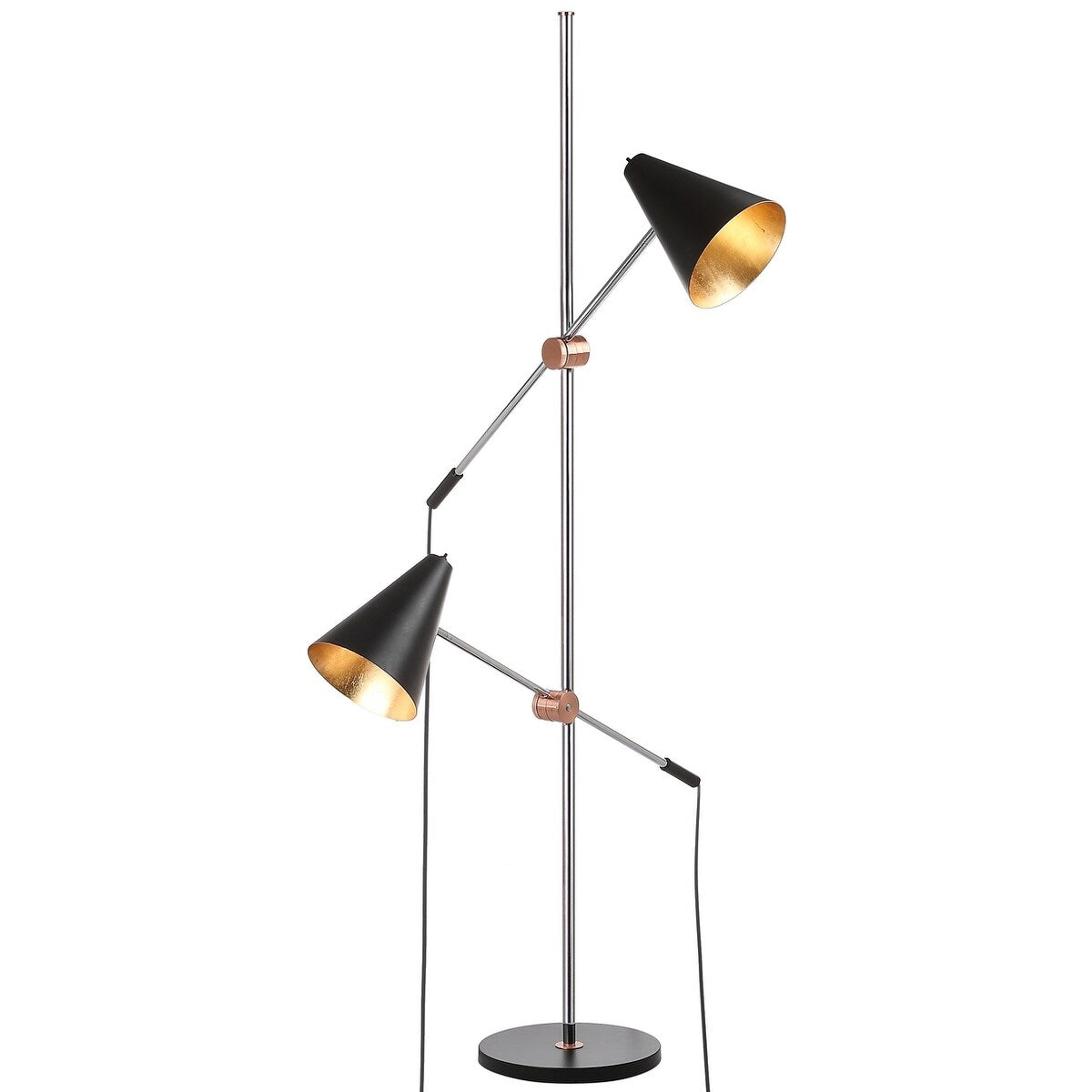 SAFAVIEH Lighting Buse 71-inch Chrome/ White Floor Lamp - 39.5"x12.5"x71" - 40Wx13Dx71H