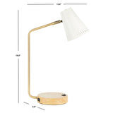 SAFAVIEH Lighting Caliopia Task 19" Table Lamp - 12" W x 6" D x 19" H - 12Wx6Dx19H