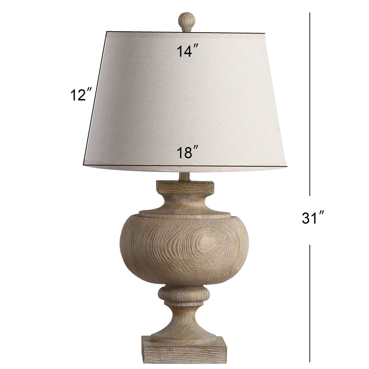 SAFAVIEH Lighting Calli 31-inch Wood LED Table Lamp - 18"x18"x31" - 18Wx18Dx31H