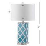 SAFAVIEH Lighting Cami 27-inch Navy Garden Lattice Table Lamp (Set of 2) - 15"x15"x27" - 15Wx15Dx27H