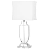 SAFAVIEH Lighting Caprice 26-inch White Shade Crystal Urn Table Lamp - 12"x12"x28" - 12Wx12Dx28H