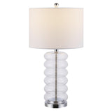 SAFAVIEH Lighting Carolanne 26.5-inch Glass Table Lamp - 14" x 14" x 26.5" - 14Wx14Dx27H