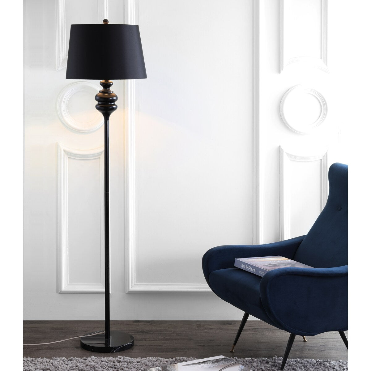 SAFAVIEH Lighting Celena 68-inch Black Floor Lamp - 17"x17"x67.5" - 17Wx17Dx68H