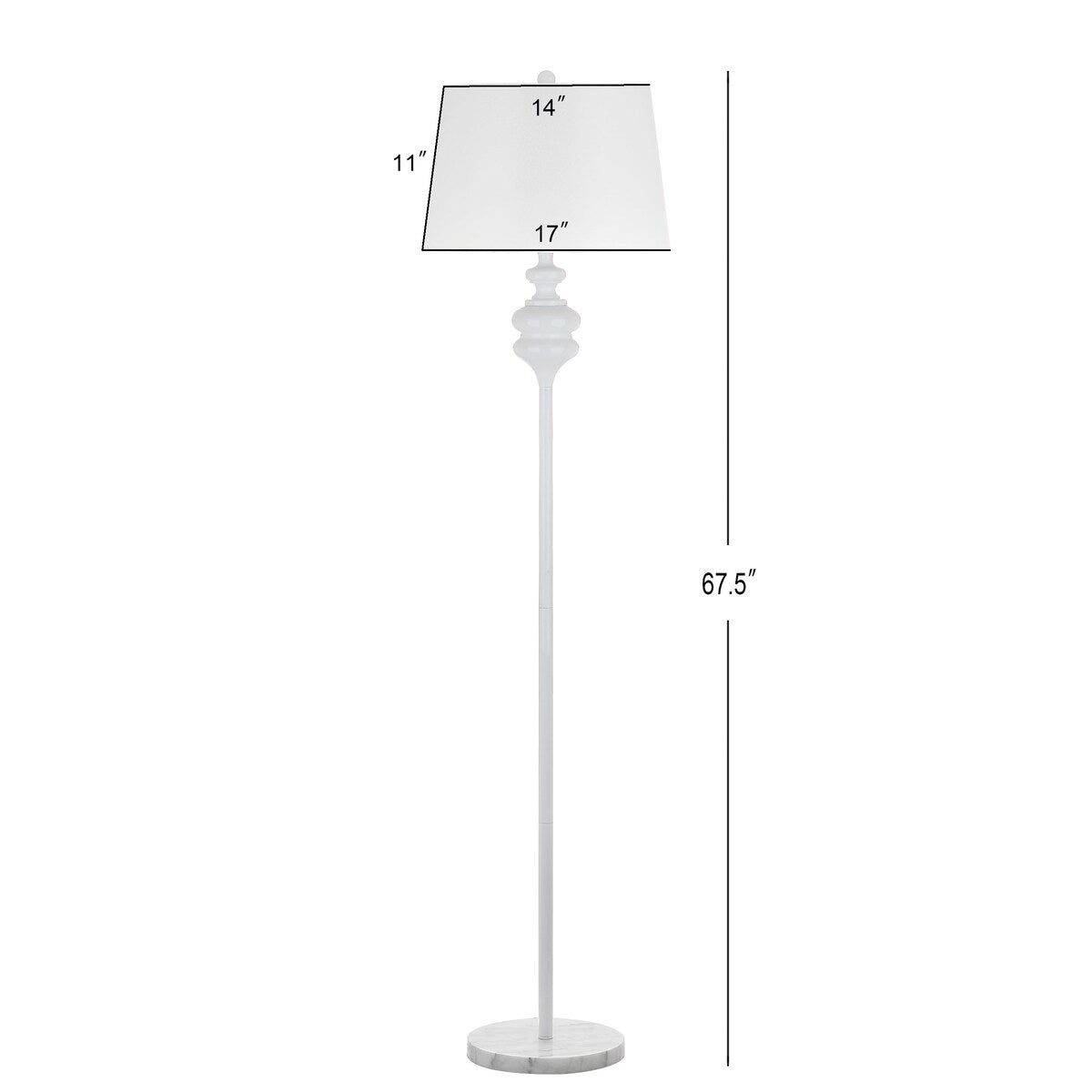 SAFAVIEH Lighting Celena 68-inch Black Floor Lamp - 17"x17"x67.5" - 17Wx17Dx68H