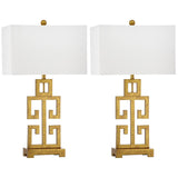 SAFAVIEH Lighting Chantelle Greek Antiqued Gold 29-inch Table Lamp (Set of 2) - 16Wx9Dx29H