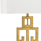 SAFAVIEH Lighting Chantelle Greek Antiqued Gold 29-inch Table Lamp (Set of 2) - 16Wx9Dx29H