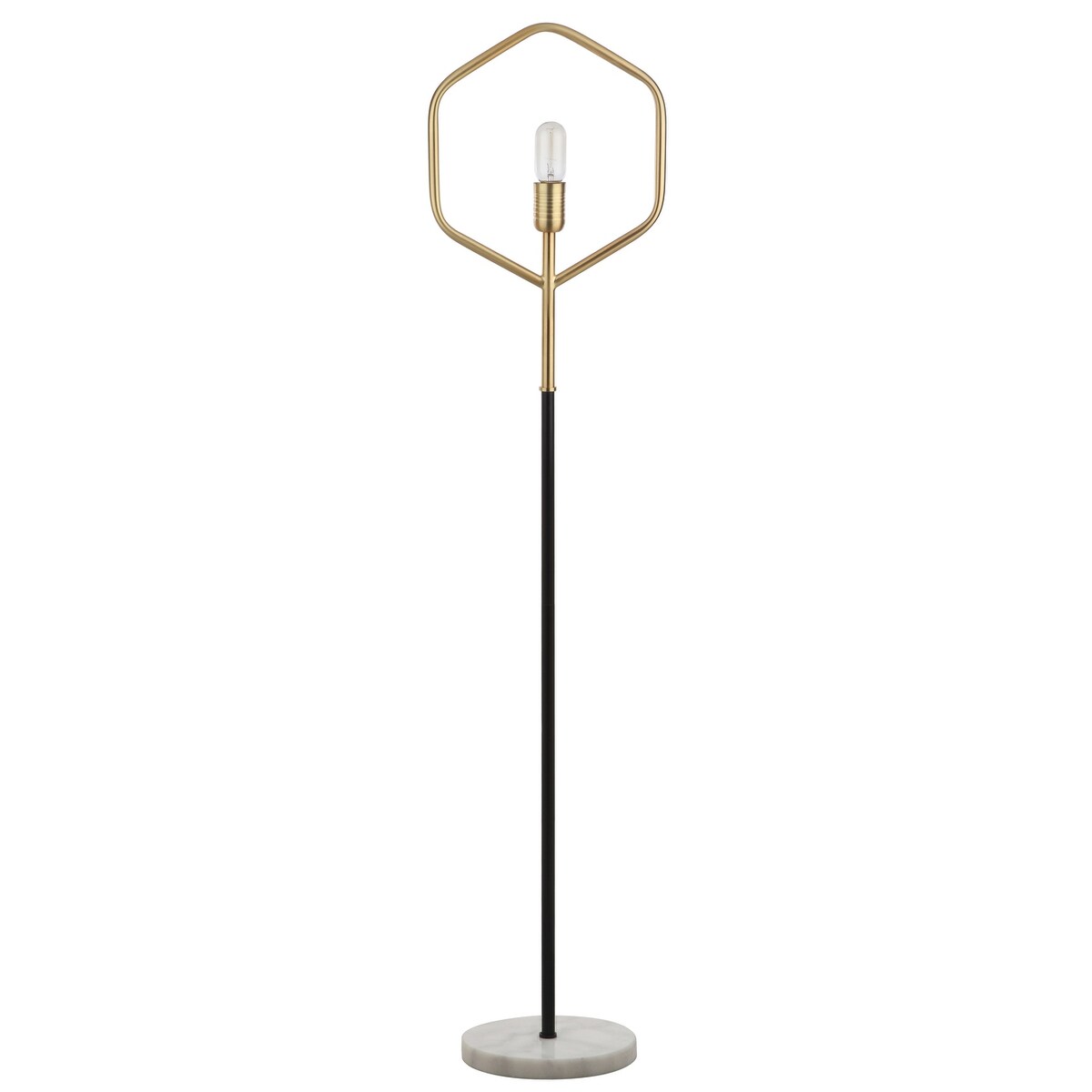 SAFAVIEH Lighting Charline 59-inch Brass Gold Edison Bulb Floor Lamp - 13" x 9.75" x 57" - Gold/Black - 13Wx10Dx57H