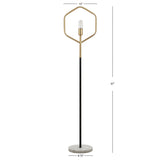 SAFAVIEH Lighting Charline 59-inch Brass Gold Edison Bulb Floor Lamp - 13" x 9.75" x 57" - Gold/Black - 13Wx10Dx57H