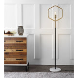 SAFAVIEH Lighting Charline 59-inch Brass Gold Edison Bulb Floor Lamp - 13" x 9.75" x 57" - Gold/Black - 13Wx10Dx57H