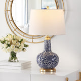 SAFAVIEH Lighting Cheol 26-inch Ceramic Floral LED Table Lamp - 15" W x 15" L x 25.5" H - 15Wx15Dx26H