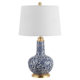 SAFAVIEH Lighting Cheol 26-inch Ceramic Floral LED Table Lamp - 15" W x 15" L x 25.5" H - 15Wx15Dx26H