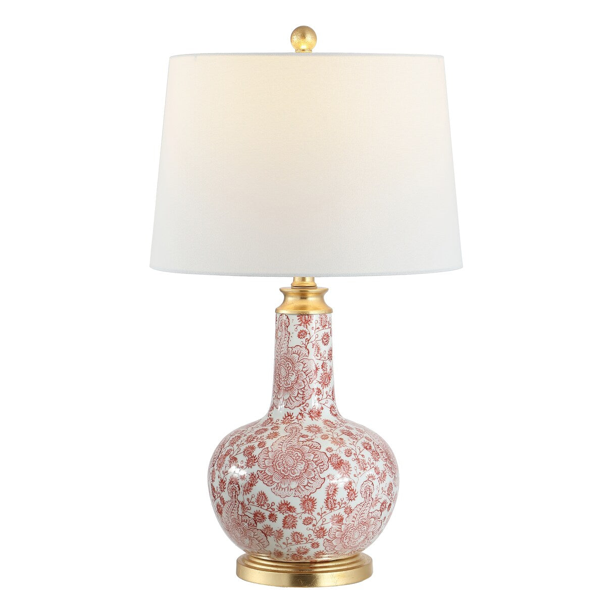 SAFAVIEH Lighting Cheol 26-inch Ceramic Floral LED Table Lamp - 15" W x 15" L x 25.5" H - 15Wx15Dx26H