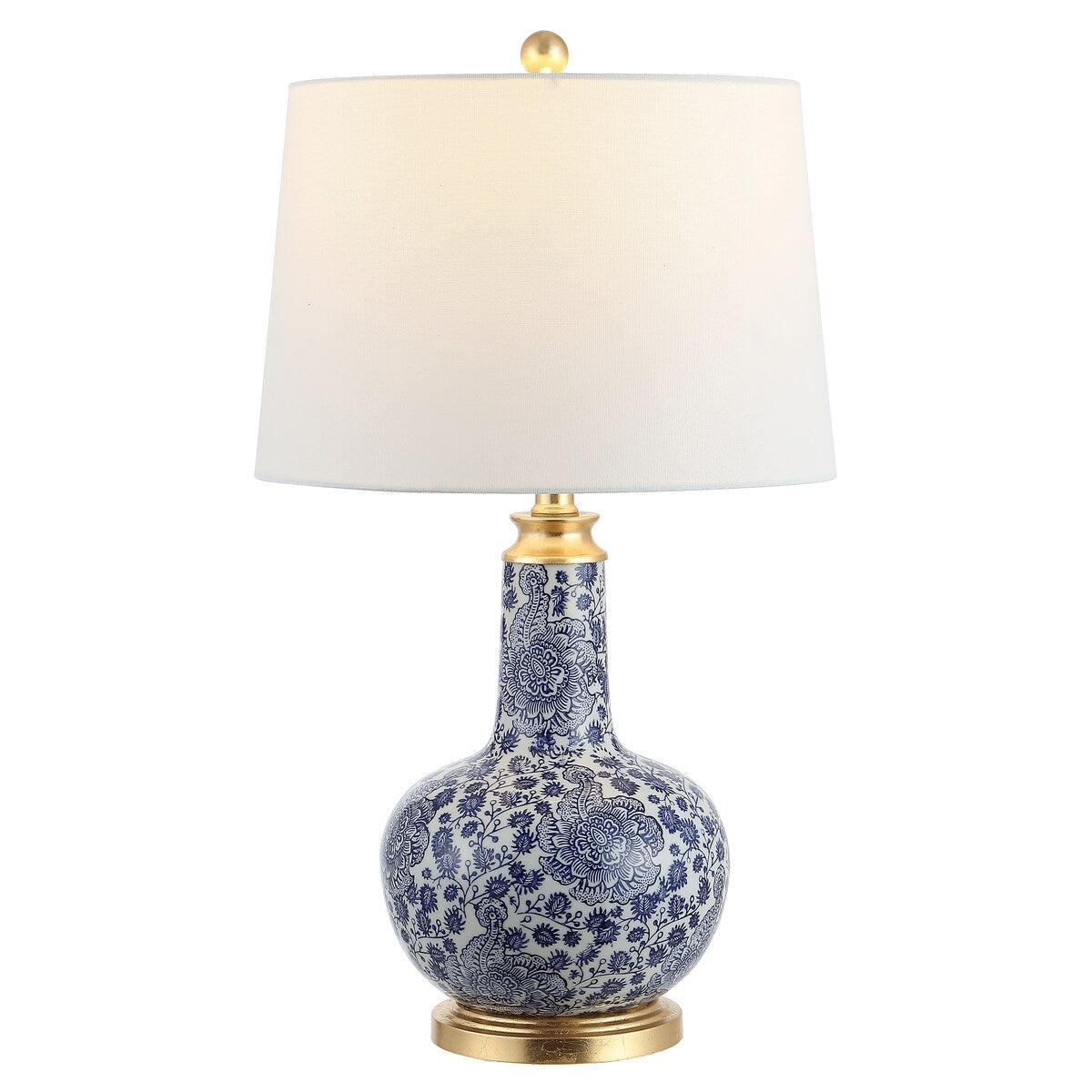 SAFAVIEH Lighting Cheol 26-inch Ceramic Floral LED Table Lamp - 15" W x 15" L x 25.5" H - 15Wx15Dx26H