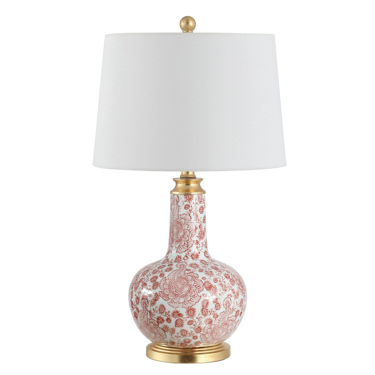 SAFAVIEH Lighting Cheol 26-inch Ceramic Floral LED Table Lamp - 15" W x 15" L x 25.5" H - 15Wx15Dx26H