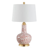 SAFAVIEH Lighting Cheol 26-inch Ceramic Floral LED Table Lamp - 15" W x 15" L x 25.5" H - 15Wx15Dx26H