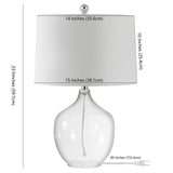 SAFAVIEH Lighting Chiang 24-inch Clear Glass LED Table Lamp - 15" W x 15" L x 23.5" H - 15Wx15Dx24H