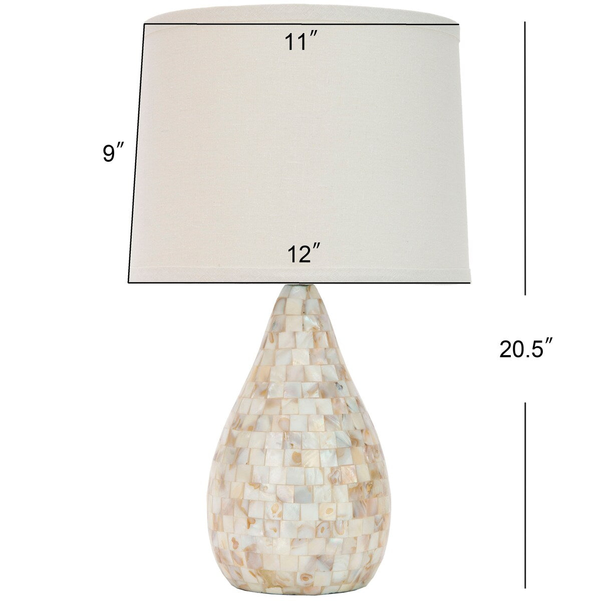 SAFAVIEH Lighting Christal 21-inch Mother Of Pearl Table Lamp (Set of 2) - 12"x12"x20.5" - 12Wx12Dx21H